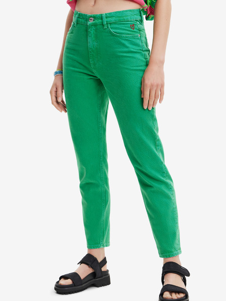 Desigual Zöld női egyenes szabású női farmer Desigual Navel