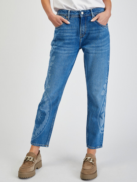 Pepe Jeans Kék női, mintás, szabott, egyenes szabású farmer Pepe Jeans Violet Bandani