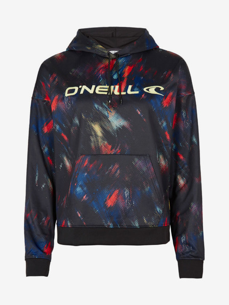 O'Neill Kék és fekete női mintás kapucnis pulóver O'Neill RUTILE HOUDED FLEECE