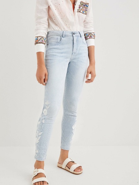 Desigual Világoskék női csíkos farmer Desigual Agra Agra