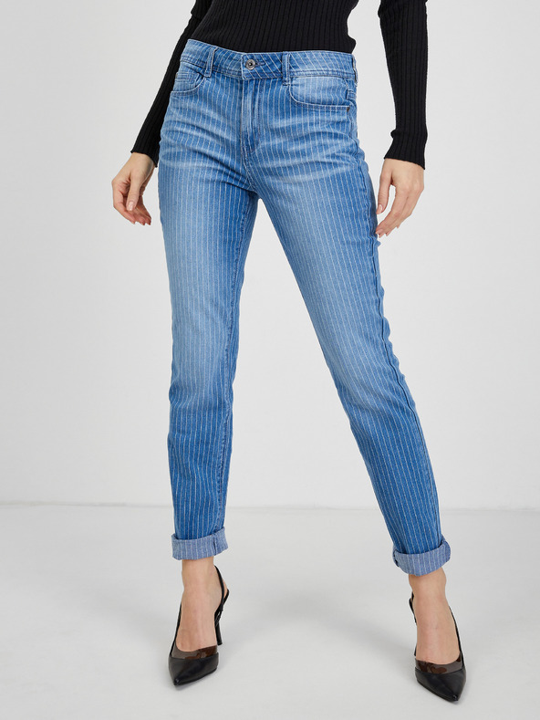 Orsay ORSAY kék csíkos slim fit női farmer