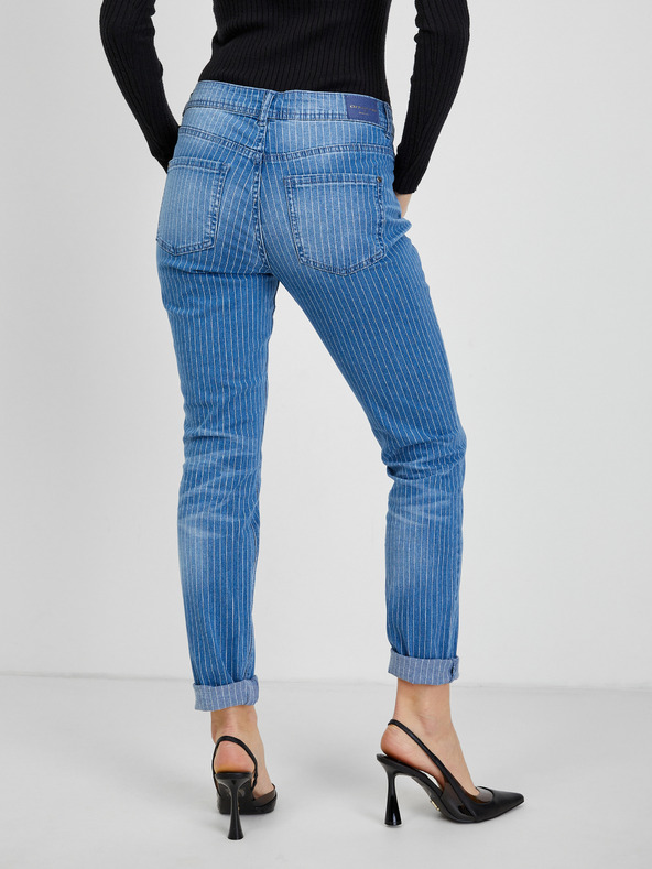 Orsay ORSAY kék csíkos slim fit női farmer
