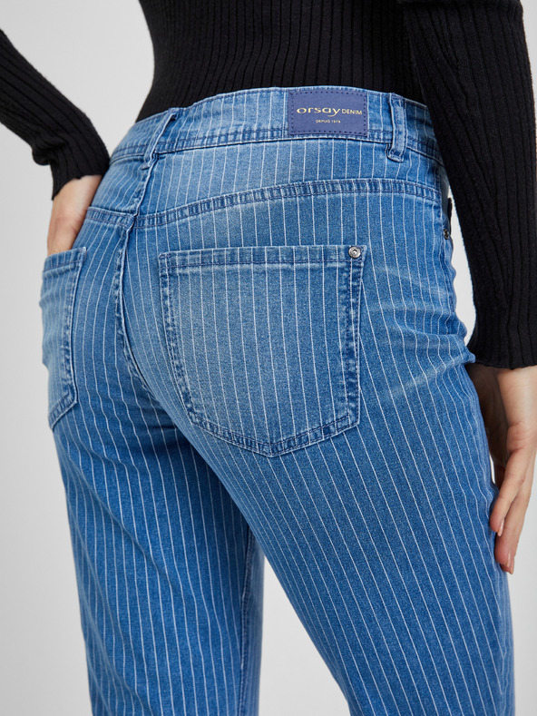 Orsay ORSAY kék csíkos slim fit női farmer