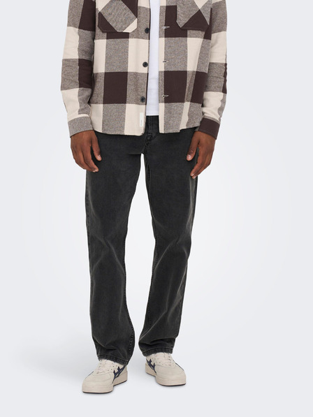 ONLY & SONS Fekete egyenes szabású farmer ONLY & SONS Edge