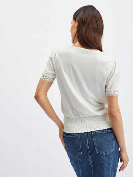 Orsay ORSAY fehér női póló díszítő elemekkel