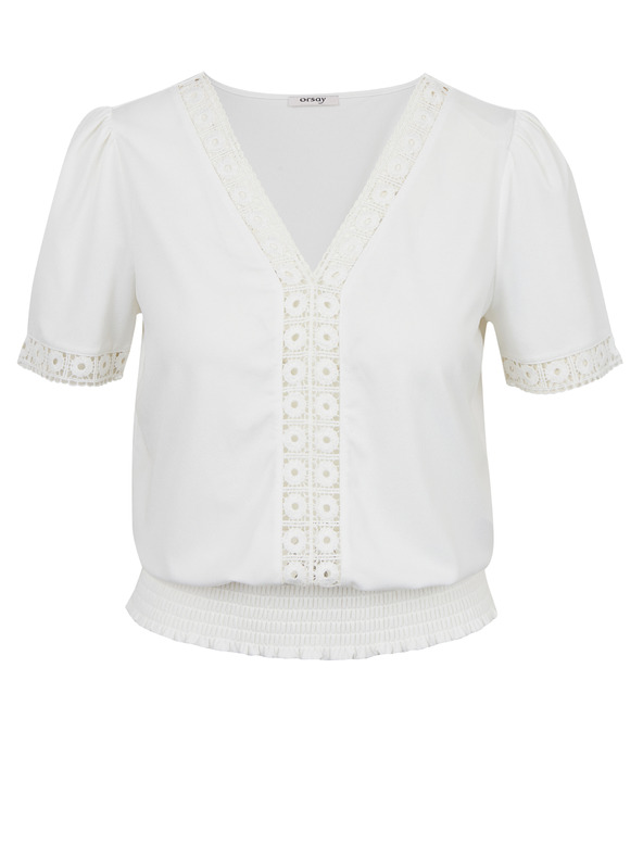 Orsay ORSAY fehér női póló díszítő elemekkel