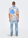 ONLY & SONS Krémszínű férfi mintás rövid ujjú ing ONLY & SONS Dab