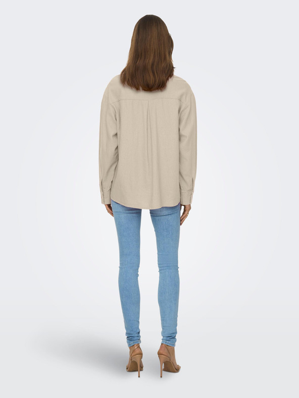 ONLY Bézs női lenvászon ing ONLY Caro