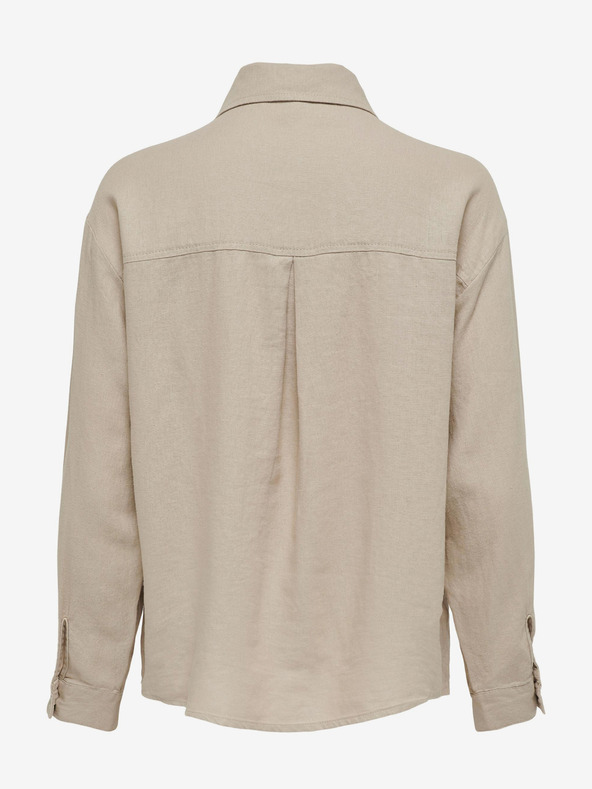 ONLY Bézs női lenvászon ing ONLY Caro