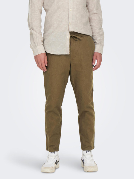ONLY & SONS Barna férfi lenvászon keverék nadrág ONLY & SONS Linus Linus