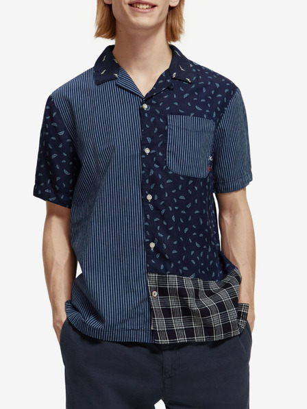 Scotch & Soda Sötétkék férfi mintás rövid ujjú póló Scotch & Soda