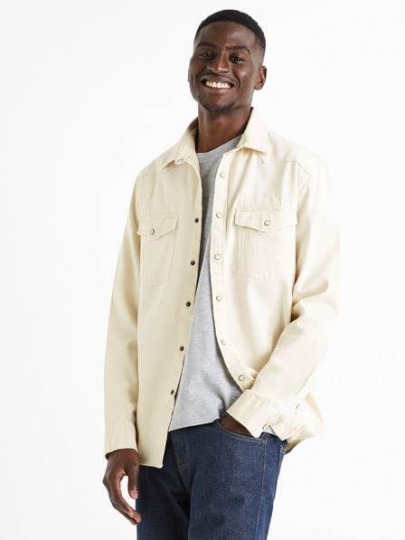 Celio Krémszínű férfi farmering Celio Dastroy