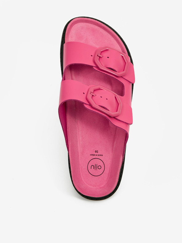 Ojju Rózsaszín női bőr platform papucs OJJU