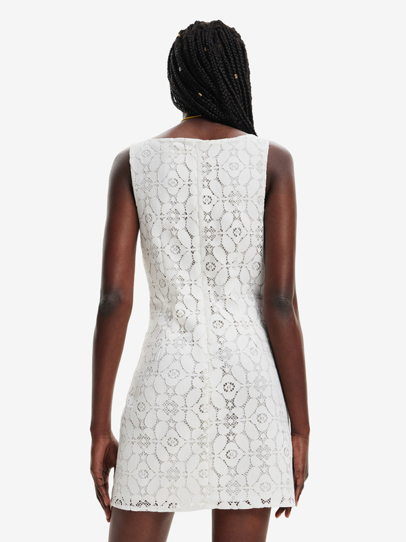 Desigual Desigual Newcastle női krémszínű csipkés ruha