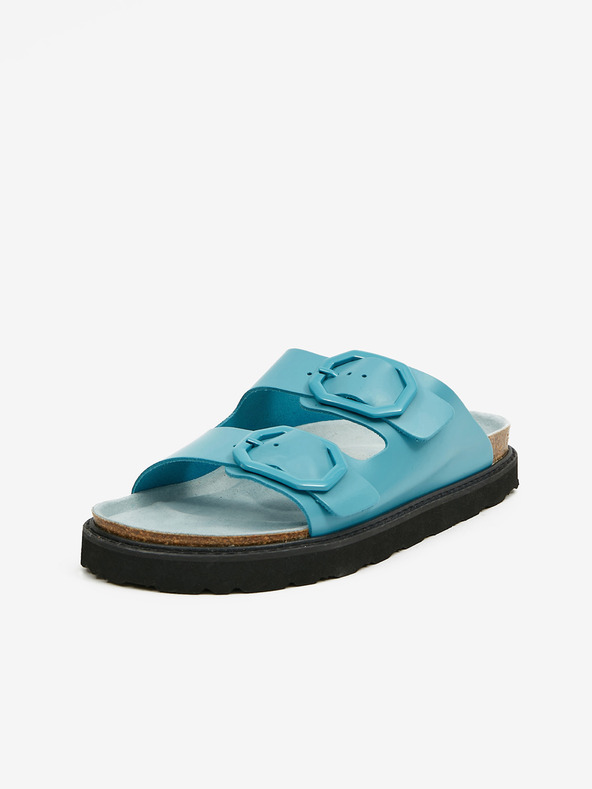 Ojju Türkiz női bőr platform papucs OJJU