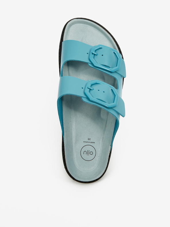 Ojju Türkiz női bőr platform papucs OJJU
