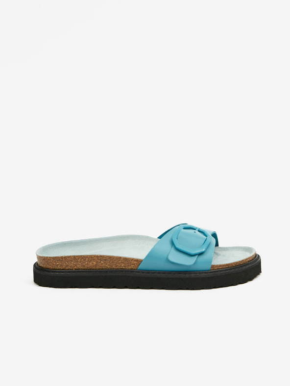 Ojju Türkiz női bőr platform papucs OJJU
