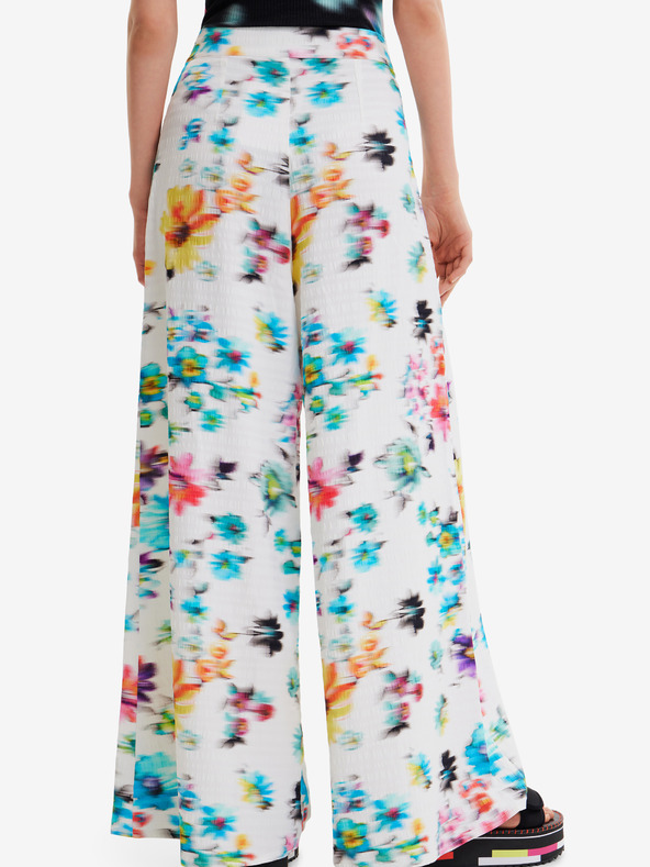 Desigual Fehér Desigual Daniela női virágos nadrág Desigual Daniela női nadrág