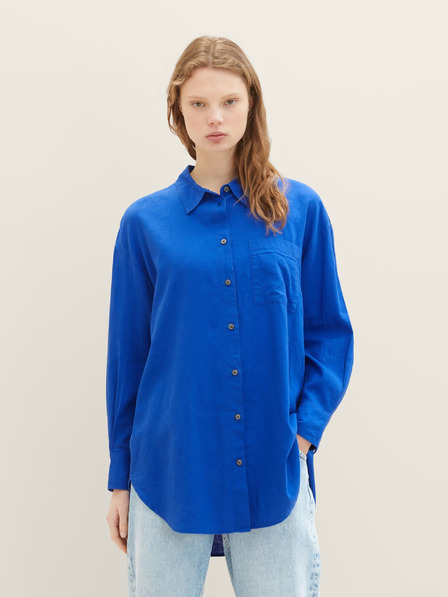Tom Tailor Denim Kék női lenvászon ing Tom Tailor Denim