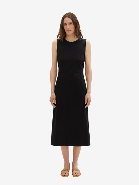 Tom Tailor Fekete női Tom Tailor midi ruha Tom Tailor
