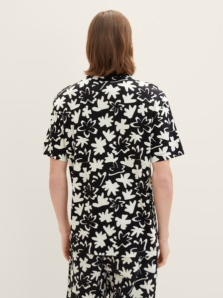 Tom Tailor Denim Fehér és fekete férfi mintás póló Tom Tailor Denim Tom Tailor Denim