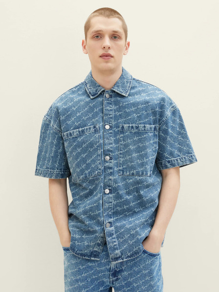 Tom Tailor Denim Kék férfi mintás farmer ing Tom Tailor Denim