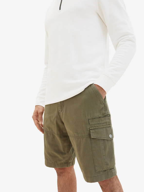 Tom Tailor Khaki színű férfi rövidnadrág zsebekkel Tom Tailor