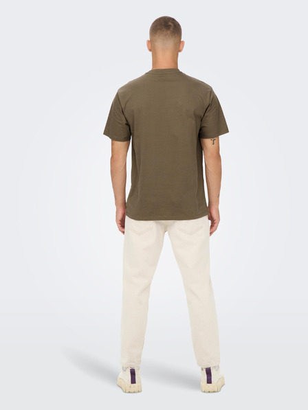 ONLY & SONS Barna alap póló ONLY & SONS Fred