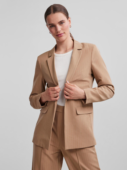 Pieces Világosbarna női csíkos blézer Pieces Bossy