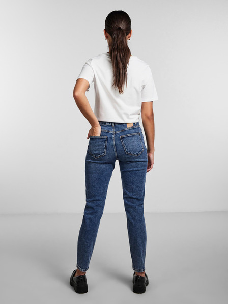 Pieces Kék női mom fit szakadt farmernadrág Pieces Kesia