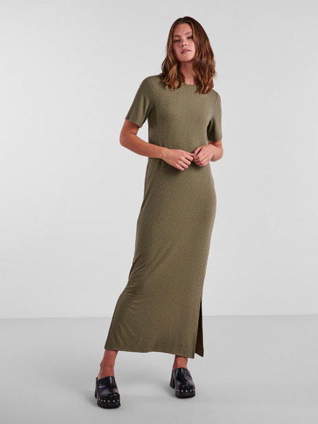 Pieces Khaki színű női alap maxiruha Pieces Kylie Kylie