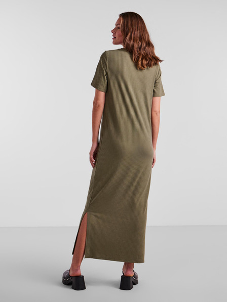 Pieces Khaki színű női alap maxiruha Pieces Kylie Kylie