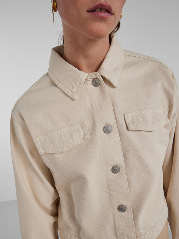 Pieces Krémszínű női farmerdzseki Pieces Tessie Tessie