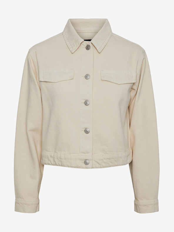 Pieces Krémszínű női farmerdzseki Pieces Tessie Tessie