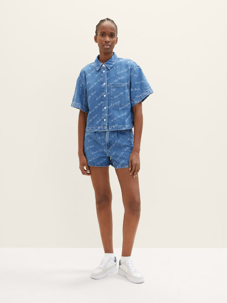 Tom Tailor Denim Kék női mintás farmer rövidnadrág Tom Tailor Denim Tom Tailor Denim