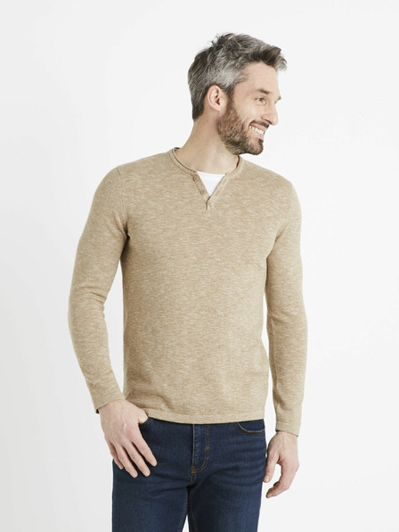Celio Bézs színű férfi szürke pulóver Celio Delano
