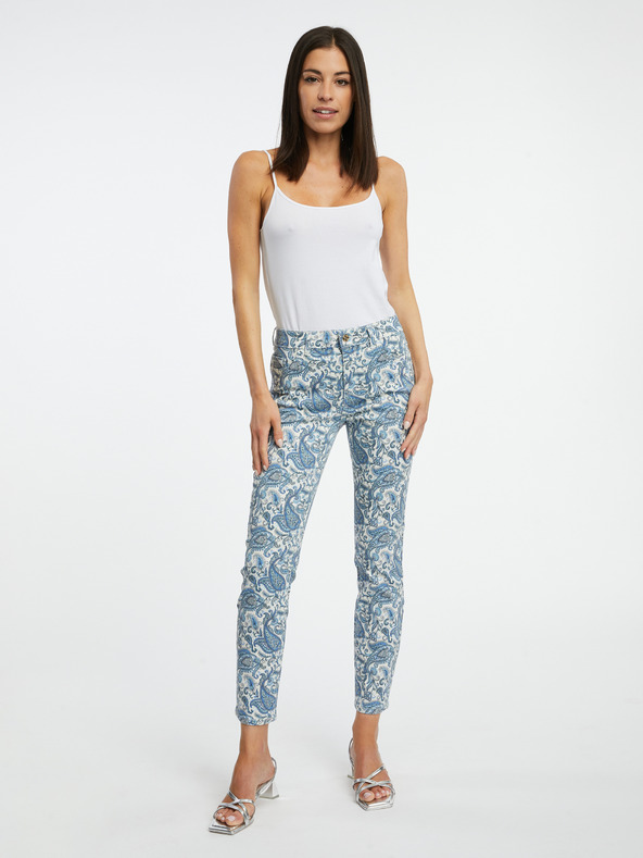 Orsay ORSAY kék női mintás, slim fit farmer