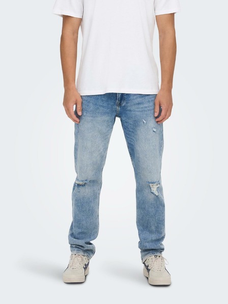 ONLY & SONS ONLY & SONS világoskék szakadt skinny fit farmer