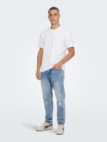 ONLY & SONS ONLY & SONS világoskék szakadt skinny fit farmer