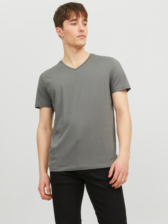 Jack & Jones Szürke férfi alap póló Jack & Jones Organic