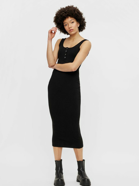 Pieces Fekete ujjatlan midi ruha Pieces Kitte
