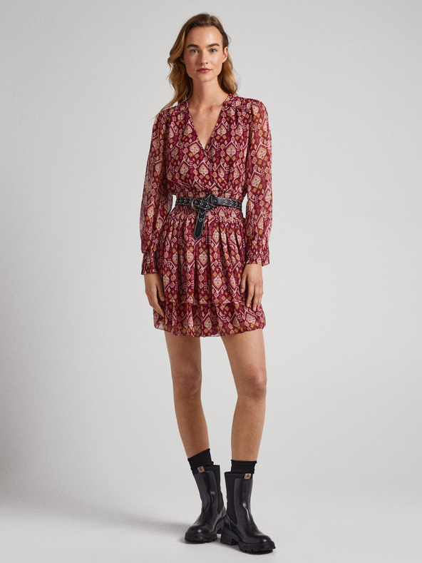 Pepe Jeans Piros női mintás ruha Pepe Jeans Gala