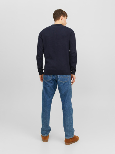 Jack & Jones Sötétkék férfi kötött, hosszú ujjú pólóing Jack & Jones Blaigor