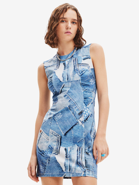 Desigual Kék női mintás miniruha Desigual Denam Denam kék női mintás miniruha