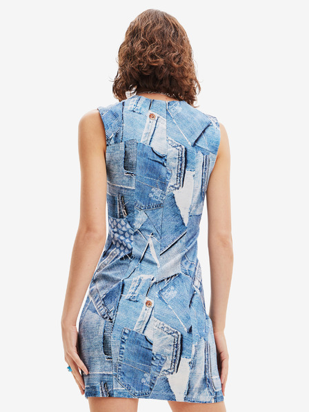 Desigual Kék női mintás miniruha Desigual Denam Denam kék női mintás miniruha