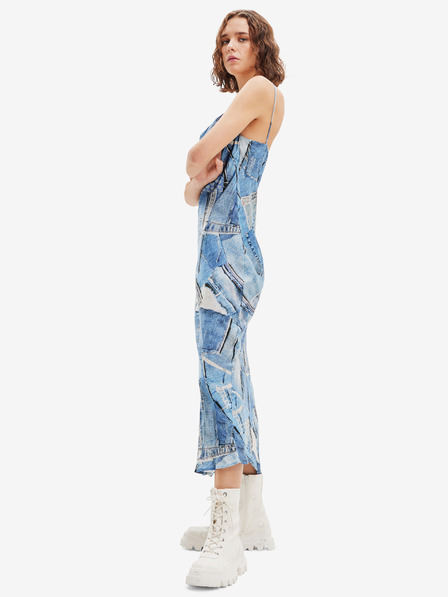 Desigual Kék női mintás maxi ruha Desigual Mississippi