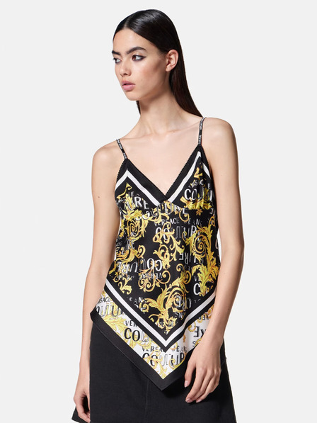 Versace Jeans Couture Fekete női mintás szatén felső Versace Jeans Couture
