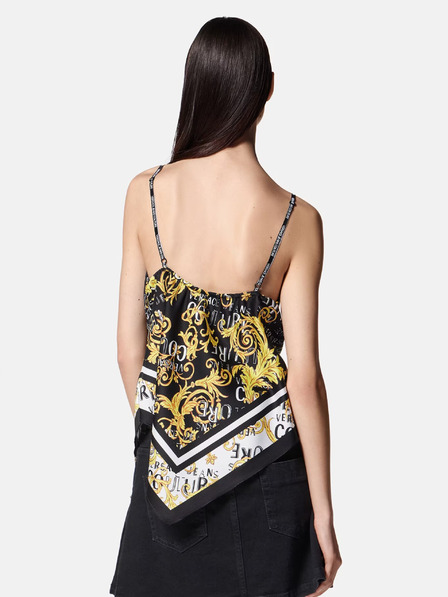 Versace Jeans Couture Fekete női mintás szatén felső Versace Jeans Couture
