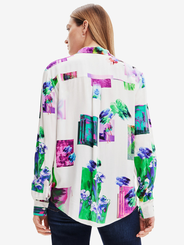 Desigual Zöld-fehér női mintás ing Desigual Trieste Trieste