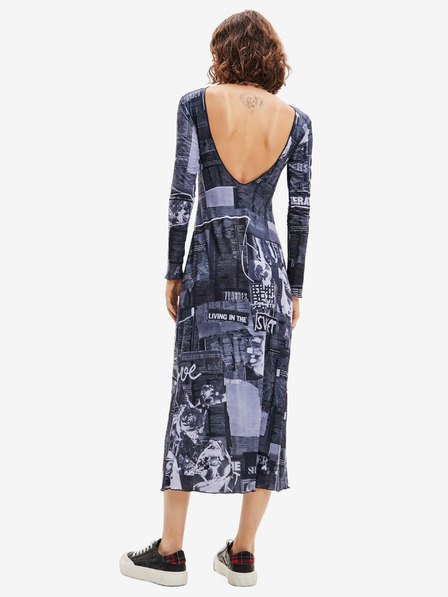 Desigual Desigual News Pito Sötétkék női mintás Maxi ruha